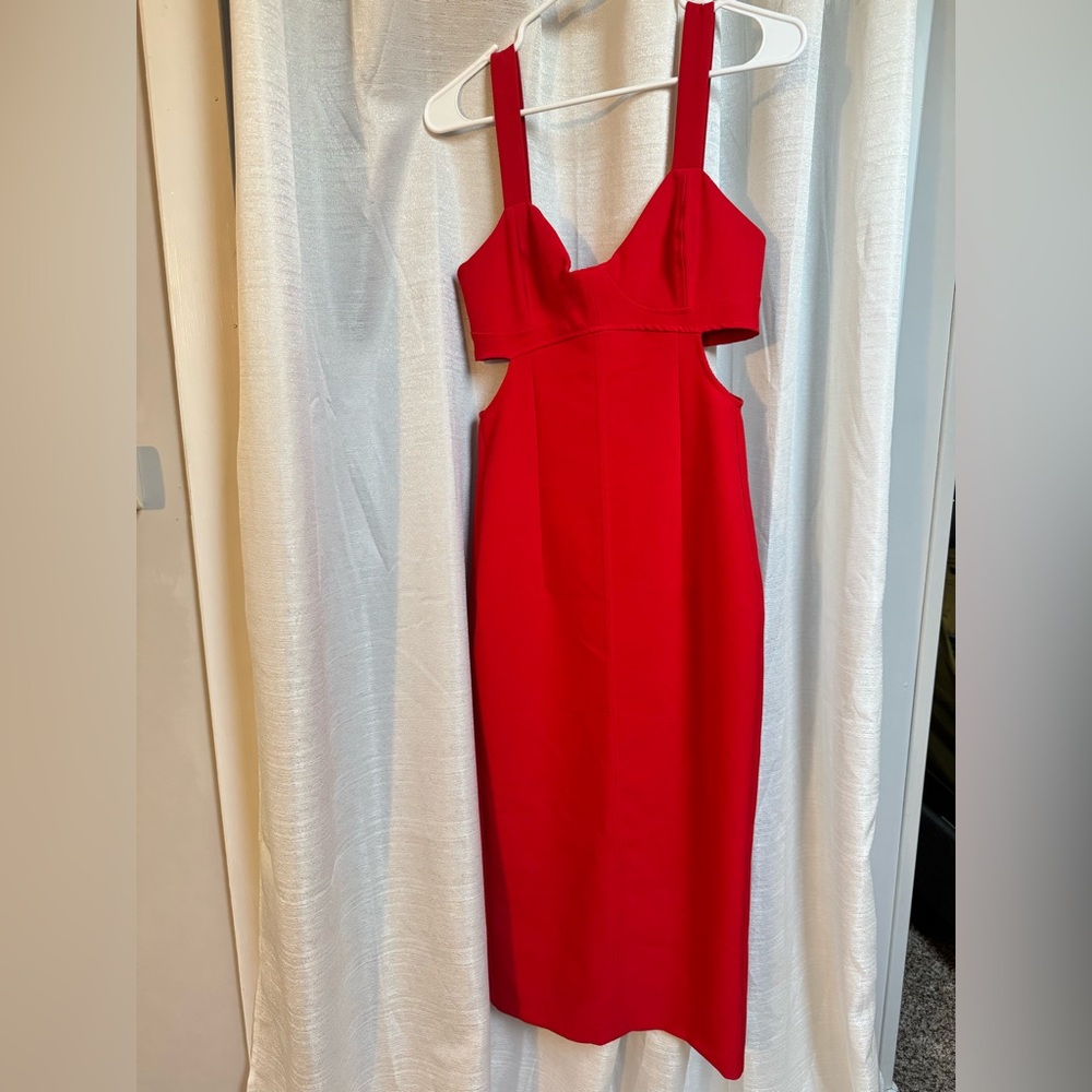 Elegant Red Cut-Out Dress